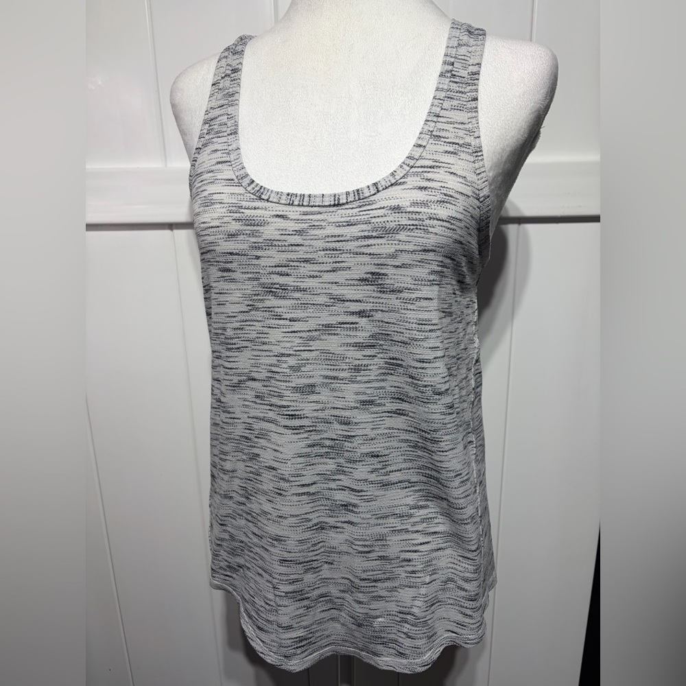 Lululemon tiger space dye black racerback with opening and slit